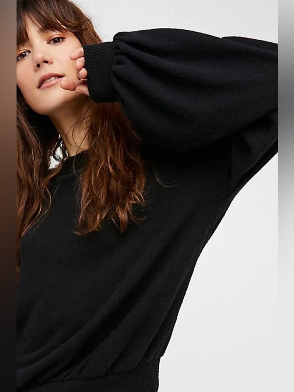 Free People FP Beach TGIF Pullover Sweater in Black - Size XS